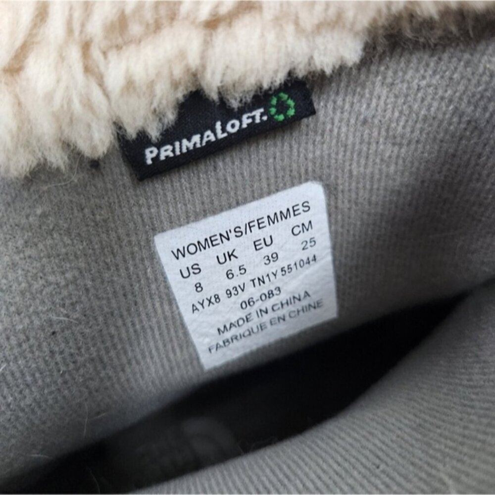 The North Face Bella Alta Brown Suede Winter Snow Boots Faux Fur Lining Size 8 - Picture 9 of 9